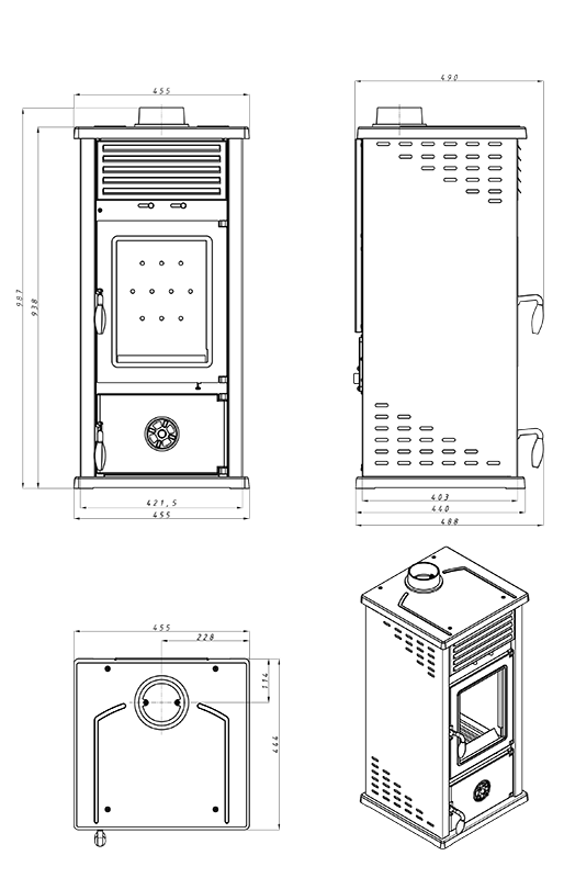 Kaminofen Paul 7kW – Bild 4