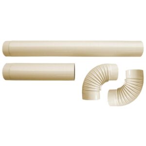 Ofenrohr Set, cremefarben emailliert