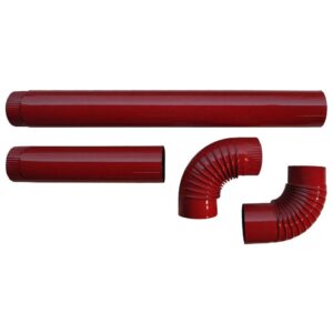 Ofenrohr Set, karminrot emailliert