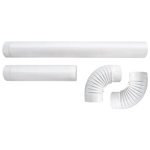 Ofenrohr Set, schneeweiß emailliert