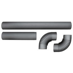 Ofenrohr Set vierteilig 120mm gussgrau